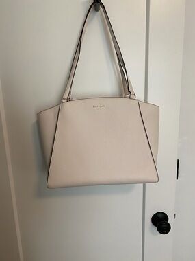 kate spade Pebbled Leather Tote in Soft Beige